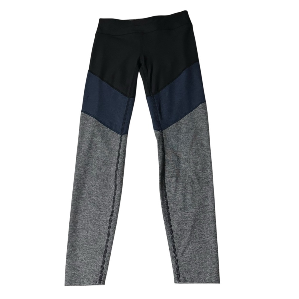 Outdoor Voices 7/8 Spring Legging Colorblock Leggings size L Black Gray Navy